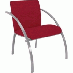 FAUTEUIL EVA 1 PLACE ENDUIT PVC GÉRANIUM PIED GRIS ALU - GGI