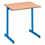 LOT DE 2 - TABLE SCOLAIRE 1 PLACE SYLLAB - L.70 CM - PLATEAU HÊTRE - TAILLE 5 POUR CE2/CM1 - BLEU