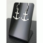 PAIRE DE BOUCLES D'OREILLES ANCRE MARINE EN ARGENT 92.5