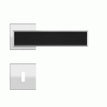 POIGNÉES DE PORTE SUR ROSACES CARRÉES EPL 53Q TORINO - CHROMÉ ET NOIR - CLÉ L KARCHER DESIGN