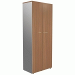 ARMOIRE HAUTE BOIS H 217 X L 86 CM PORTES BATTANTES NOYER CORPS ALU DARWIN - ESSENZZA