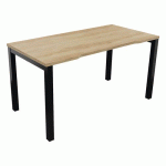 BUREAU ASTRO ARCHE DROIT ÉCHANCRÉ 140 X 70 CHÊNE VIEILLI/NOIR - BURONOMIC