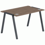 BUREAU GARY 140 X 70 CM PIED ANTHRACITE PLATEAU NOYER - MBA