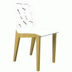 CHAISE IRISS 4 PIEDS COQUE BLANC/HÊTRE NATUREL