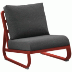 FAUTEUIL ANTONINO - ROUGE COUSSIN GRIS - PROLOISIRS