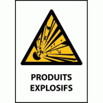 LOT DE 2 - PANNEAU DANGER - PRODUITS EXPLOSIFS - W002 - NORME ISO 7010 VINYLE SOUPLE AUTOCOLLANT A4