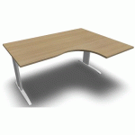 PLAN COMPACT 160X80X120 CM RETOUR DROITE BLANC/CHÊNE CLAIE - EOL