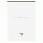BLOC ENTOILÉ EN-TÊTE FLYING SPIRIT WHITE A5 140 PAGES DÉTACHABLES LIGNÉ MOTIFS ASSORTIS PAPIER IVOIRE 90G - BLANC - LOT DE 5