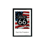 MIROIR RECTANGULAIRE SÉRIGRAPHIÉ ROUTE 66 FEEL THE FREEDOM