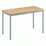 TABLE DE BUREAU MULTI-USAGE ÉCO CHÊNE CLAIR L 120 X P 60 CM PIÈTEMENT ALUMINIUM