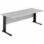 TABLE DROITE L180X80 GRIS ANTHRACITE - MANUTAN EXPERT