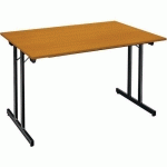 TABLE PLIANTE MULTIUSAGE 120 X 70 CM MERISIER PIED NOIR