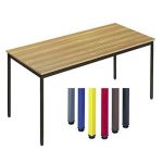 TABLE POLYVALENTE RECTANGLE - L. 140 X P. 70 CM - PLATEAU TECK - PIEDS BLEU