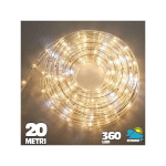 TRADE SHOP TRAESIO - TUBE DE LUMIÈRE LED 360 BLANC CHAUD 20 MÈTRES POUR L'EXTÉRIEUR + CONTRÔLEUR