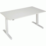 BUREAU ORÉA RÉGLABLE EN HAUTEUR 140X80CM BLANC/BLANC - MANUTAN EXPERT