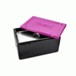 CONTENEUR ISOTHERME EN PPE GN 1/1 44 L FOND LISSE COUVERCLE MAGENTA