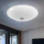 PLAFONNIER LED DESIGN 18 WATTS LUMIÈRE RONDE DÉTECTEUR DE MOUVEMENT 360 ° VERRE ACIER