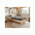 LIT RENFORCÉ ROKKA  BOIS NATUREL 90X190 CM