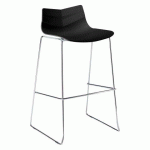 LOT DE 2 - TABOURET HAUT KLASS NOIR - PIEDS CHROMÉ
