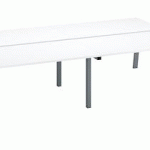 PÔLE DE 4 BUREAUX DROITS BLANC L 140 X P 80 CM PIÉTEMENT MÉTAL ALUMINIUM - ARCH