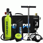 BOUTEILLE D'OXYGENE DE PLONGEE 1L + SOUPAPE DE RESPIRATION SOUS-MARINE, EQUIPEMENT DE PLONGEE EN APNEE, MODELE A-B, VERT
