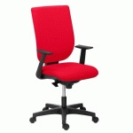 CHAISE DE BUREAU NAO TISSU ROUGE - DOSSIER HAUT ACCOUDOIRS FIXES - MÉCANISME SYNCHRONE - PIEDS NOIRS