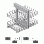 PANIER COULISSANT EXTRACTIBLE SUPRASTAR EN ACIER POUR MEUBLE D'ANGLE EMUCA