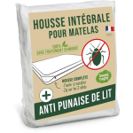 SWEETNIGHT - HOUSSE INTÉGRALE MATELAS 90X190 CM ANTI-PUNAISE DE LIT PROTÈGE INTÉGRALEMENT VOTRE MATELAS FERMETURE À GLISSIÈRE SANS TRAITEMENT