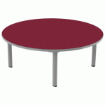 TABLE CARÉLIE MOB RONDE Ø120 T1 STRA POLY. CERISE GRIS/9006 - MOBIDECOR