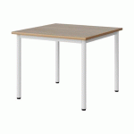 TABLE MALIBU 80X80CM T4 4P STRA ALAISÉ CHÊNE 1146/BLC 9016