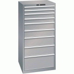 ARMOIRE GRIS PIGEON 717X725X1450 AVEC 9 TIR. 75KG - LISTA