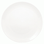 ASSIETTES PLATES RONDES  OLYMPIA EN PORCELAINE BLANCHE 23CM - 12 PIÈCES