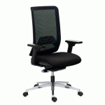 CHAISE DE BUREAU IMAX, DOSSIER MAILLE, TISSU NON FEU NOIR, MÉCANISME SYNCHRONE, ACCOUDOIRS 3D