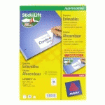 ETIQUETTE ENLEVABLE JET D'ENCRE ET LASER 45,7 X 21,2 MM AVERY L4736-25 BLANCHE - BOÎTE DE 1200