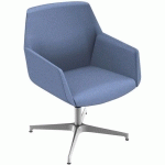 FAUTEUIL DUNE VISITEUR PIED ALUMINIUM TISSU M1BLEU B01/020 - QUADRIFOGLIO