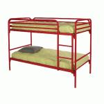 LIT SUPERPOSÉ EVOLUTION 80X190 CM SOMMIER TREILLIS T.2200 ROUGE - MANUTAN COLLECTIVITÉS