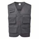 LOT DE 2 - PORTWEST C704 GILET DE TRAVAIL GRIS MÉTAL - TAILLE L