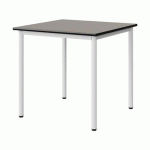 TABLE MALIBU 80X80 T6 4P STRA ANTIB GRIS U727/NOIR BLC 9016