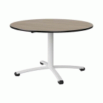 TABLE MALIBU Ø 120 T5 PC STRA CHÊNE 1146/NOIR BLC 9016
