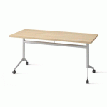 TABLE RABATTABLE POLLY L.160 X P.70 CM PLATEAU CHÊNE - ALUMINIUM