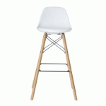 TABOURET ULRIKE PIED HÊTRE ASSISE BLANCHE - PAPERFLOW
