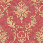 PAPIER PEINT ROUGE À MOTIF FLEURIS TAPISSERIE MURALE ROUGE ET OR CLASSIQUE POUR CHAMBRE ADULTE PAPIERS PEINTS BAROQUE INTISSÉ - ROUGE, OR