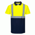 LOT DE 2 - PORTWEST S479 POLO BICOLORE JAUNE/MARINE - TAILLE XS