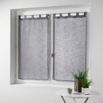 1001KDO - PAIRE DE RIDEAUX EFFET LIN HALTONAS GRIS 60X120CM