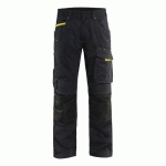 PANTALON DE TRAVAIL SERVICES STRETCH NOIR/JAUNE FLUORESCENT TAILLE 52C - BLAKLADER