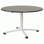 TABLE MALIBU Ø 120 T5 PC STRA ANTIB GRIS U727/NOIR BLC 9016