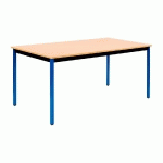 TABLE POLYVALENTE RECTANGLE - L. 160 X P. 80 CM - PLATEAU HETRE - PIEDS BLEUS