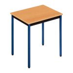 TABLE POLYVALENTE RECTANGLE - L. 70 X P. 60 CM - PLATEAU HÊTRE - PIEDS BLEU