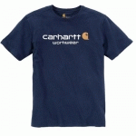 TEE-SHIRT MANCHES COURTES-SLEEVE LOGO-BLEU NAVY-S CARHARTT