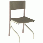 CHAISE ELSA ASS/DOS GINKGO TERRE STR BOIS CAPPU MÉTAL 1013 - MOBIDECOR